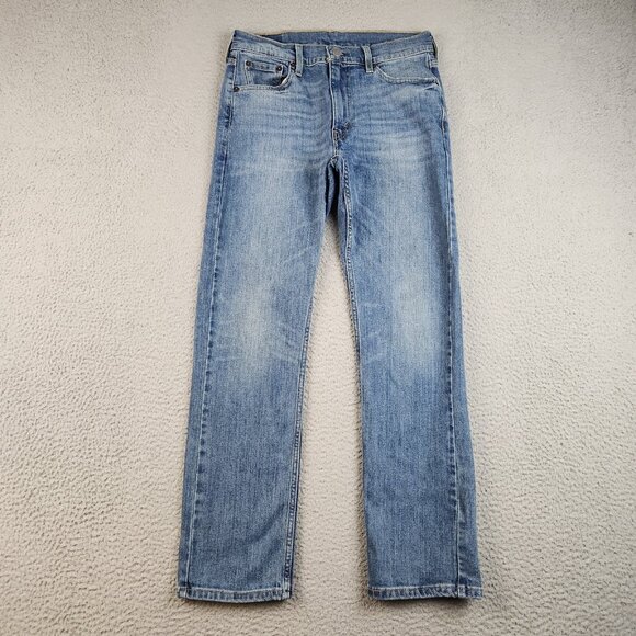 Levis 513 Jeans Mens 30x30 Blue Slim Fit Straight Leg Denim Stretch Cotton Blend - Picture 1 of 8